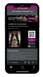 Erinnerungsmail inklusive Concession im Kino